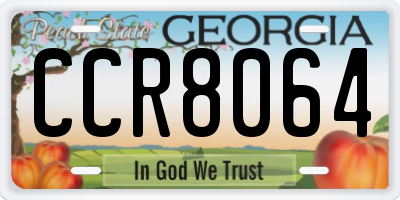 GA license plate CCR8064