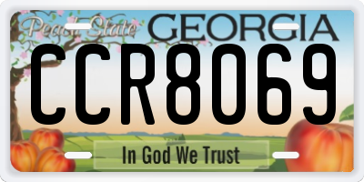 GA license plate CCR8069