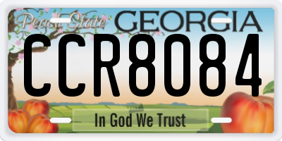 GA license plate CCR8084