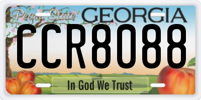 GA license plate CCR8088