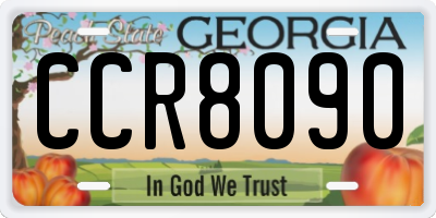 GA license plate CCR8090