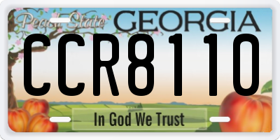 GA license plate CCR8110
