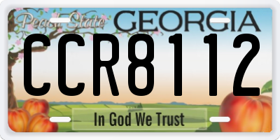 GA license plate CCR8112