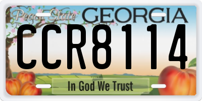 GA license plate CCR8114