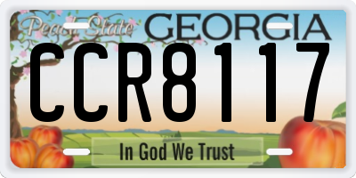 GA license plate CCR8117
