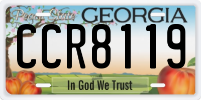 GA license plate CCR8119