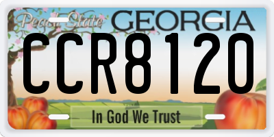 GA license plate CCR8120
