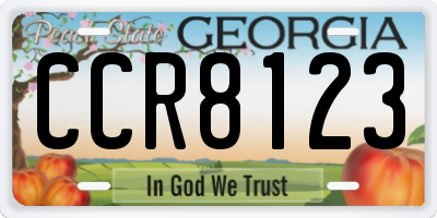 GA license plate CCR8123