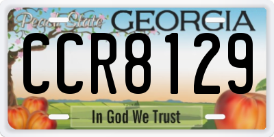 GA license plate CCR8129