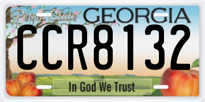 GA license plate CCR8132