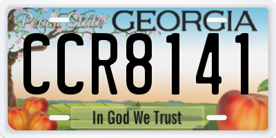 GA license plate CCR8141