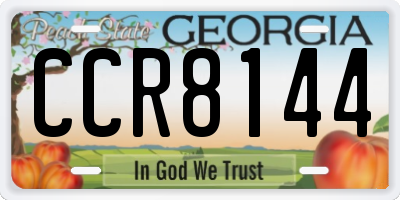 GA license plate CCR8144