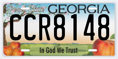 GA license plate CCR8148