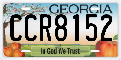 GA license plate CCR8152