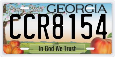 GA license plate CCR8154