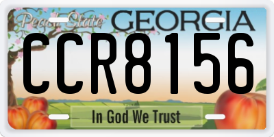 GA license plate CCR8156