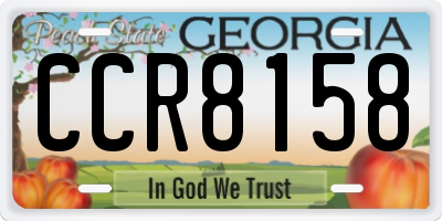 GA license plate CCR8158