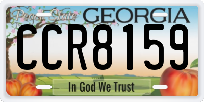 GA license plate CCR8159