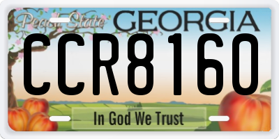 GA license plate CCR8160