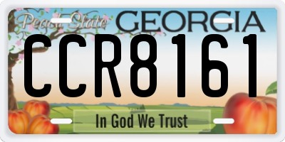 GA license plate CCR8161