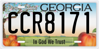 GA license plate CCR8171