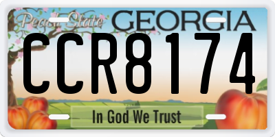 GA license plate CCR8174