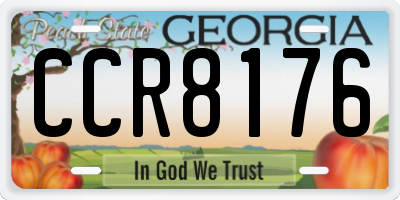 GA license plate CCR8176
