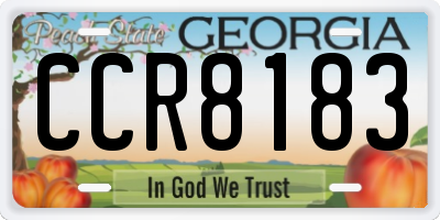 GA license plate CCR8183