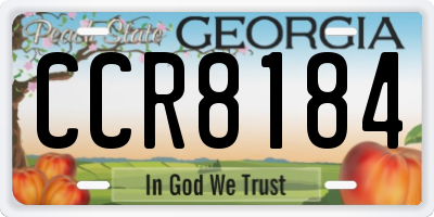 GA license plate CCR8184