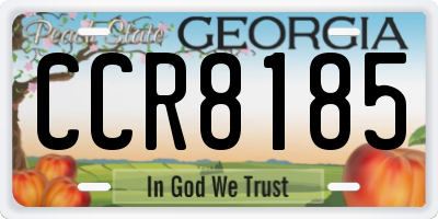 GA license plate CCR8185