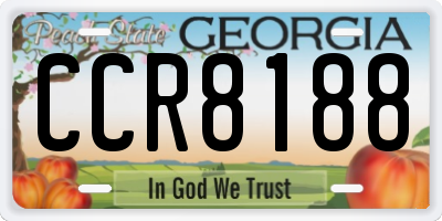 GA license plate CCR8188