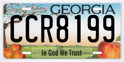 GA license plate CCR8199