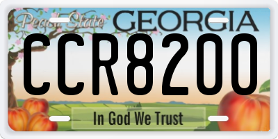 GA license plate CCR8200