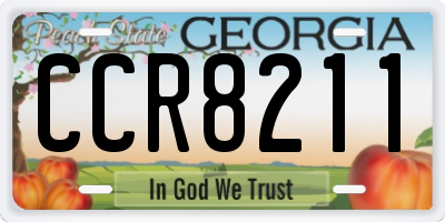 GA license plate CCR8211