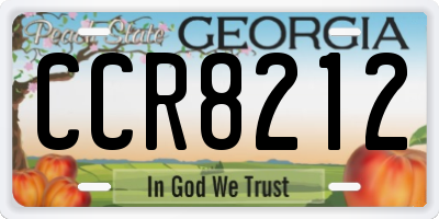 GA license plate CCR8212