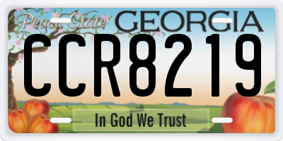 GA license plate CCR8219
