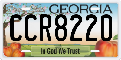 GA license plate CCR8220