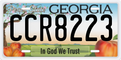 GA license plate CCR8223