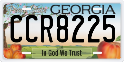 GA license plate CCR8225