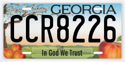 GA license plate CCR8226