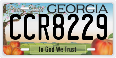 GA license plate CCR8229