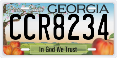 GA license plate CCR8234