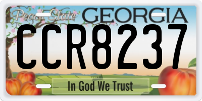 GA license plate CCR8237