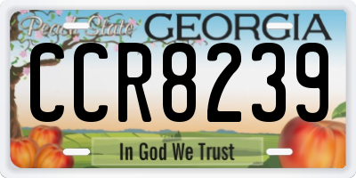 GA license plate CCR8239