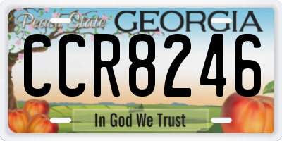 GA license plate CCR8246