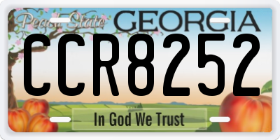 GA license plate CCR8252