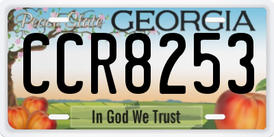 GA license plate CCR8253