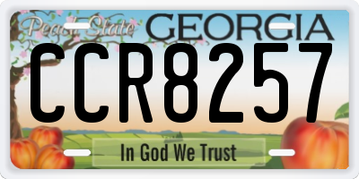 GA license plate CCR8257