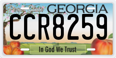 GA license plate CCR8259