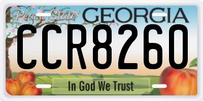 GA license plate CCR8260